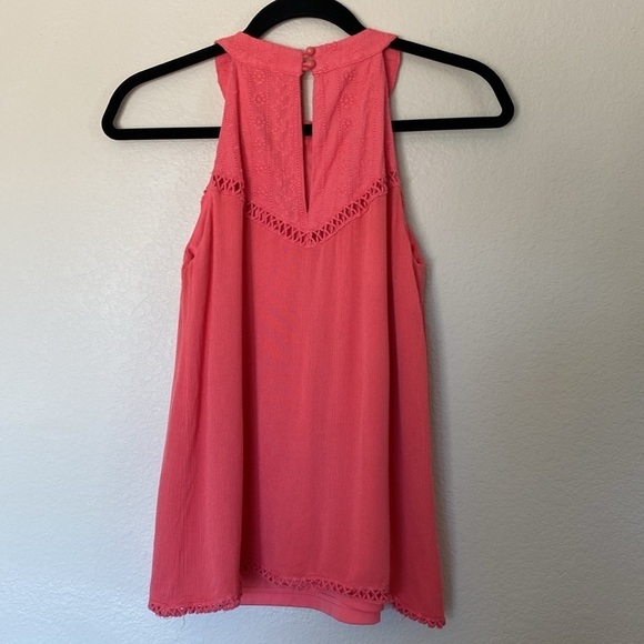 Papermoon tank top blouse women’s XS extra small pink lace high neck - Picture 6 of 6
